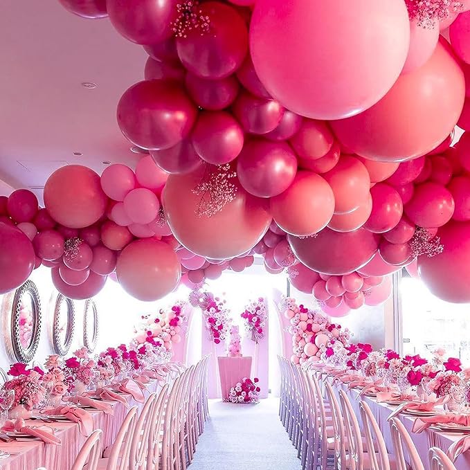 PartyWoo Hot Pink Balloons 85 pcs Different Sizes of 18 12 10 5 Inch Magenta Fuchsia Balloon Arch Kit Garland for Baby Shower Wedding Bridal Shower Anniversary Birthday Party Decorations Pink-Y12