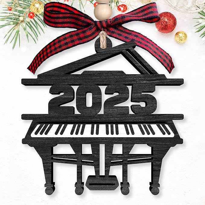 Piano Ornament - Piano Ornaments, Musical Ornaments for Christmas Tree - Music Gifts for Teacher, Players, Lovers - Music Lovers Gifts - 2 Layered Wood Ornament 2025