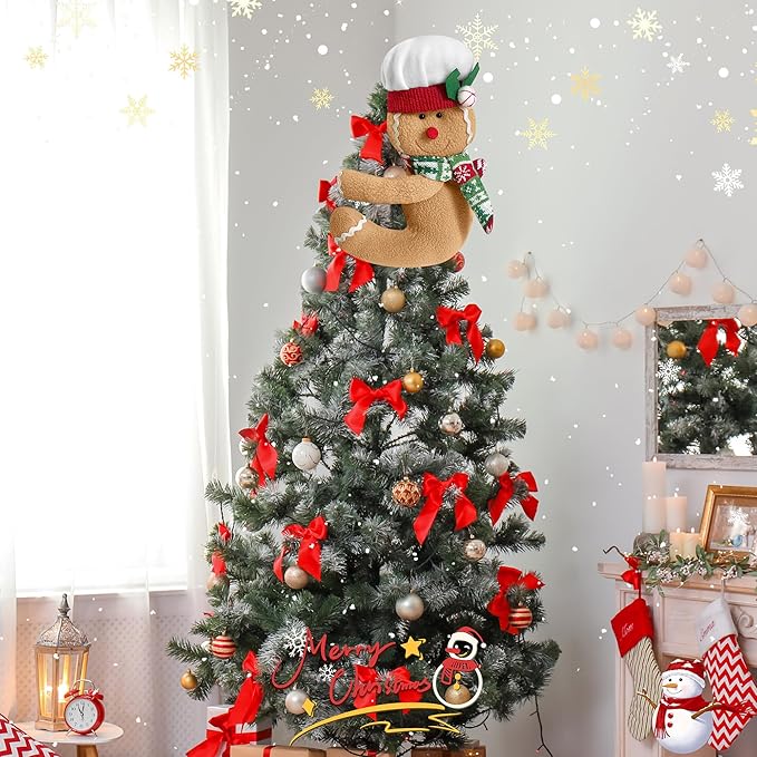 Christmas Tree Topper Santa Claus, Unique Funny Design Xmas Decorations, Christmas Tree Wine Bottle Home Curtain Ornaments Party Decor
