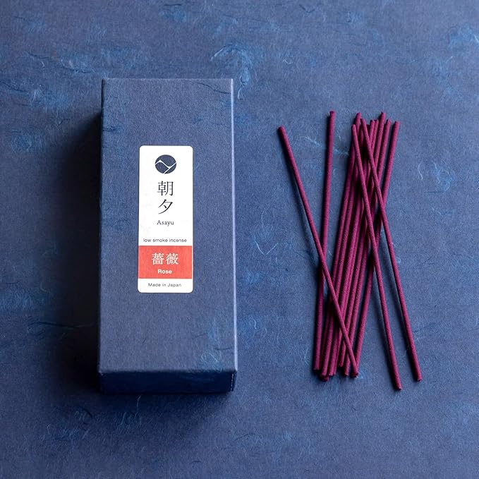 Asayu Japan Low Smoke Incense Sticks Rose Scent (40gr), Made in Japan Quality - Rose 40gr