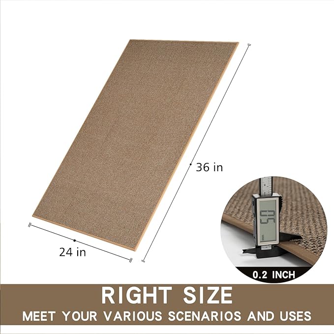 Kitchen Mat 1 PCS, Cushioned Non Slip Rugs for Kitchen Floor, Absorbent Runner Comfort Standing Mats Washable for Kitchen, Office, Home (Brown, 24"x36")