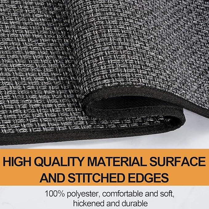 Kitchen Mat 1 PCS, Cushioned Non Slip Rugs for Kitchen Floor, Absorbent Runner Comfort Standing Mats Washable for Kitchen, Office, Home (Black, 17.3"x79")
