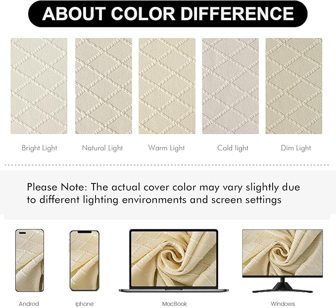 Genina Waterproof Seat Covers for Dining Room Chairs Covers Dining Chair Slipcovers Protector, No Rear Covers (Beige, 6 Pcs)