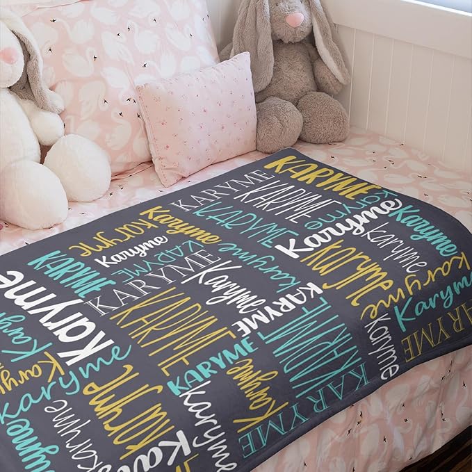 Personalized Name Blanket for Kids and Adult Customized Blanket for Boys Girls Baby Personalized Blanket and Throws Super Soft