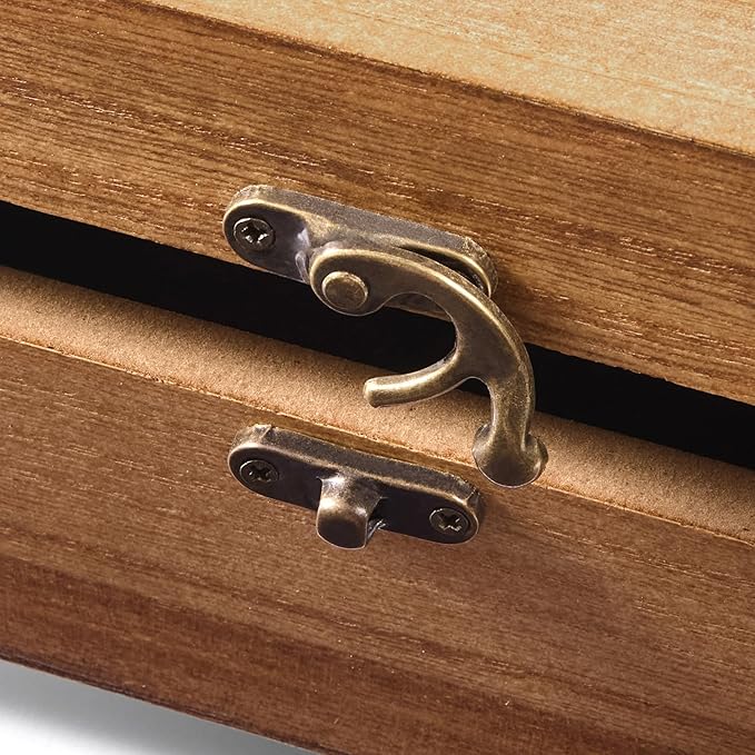 Let's Make Memories Personalized Wooden Keepsake Box With Hinged Lid - Wood Memento Box - Decorative Storage - Home Decor - For Couples, Wedding, Newlyweds - Laser Engraved - Couple's Heart