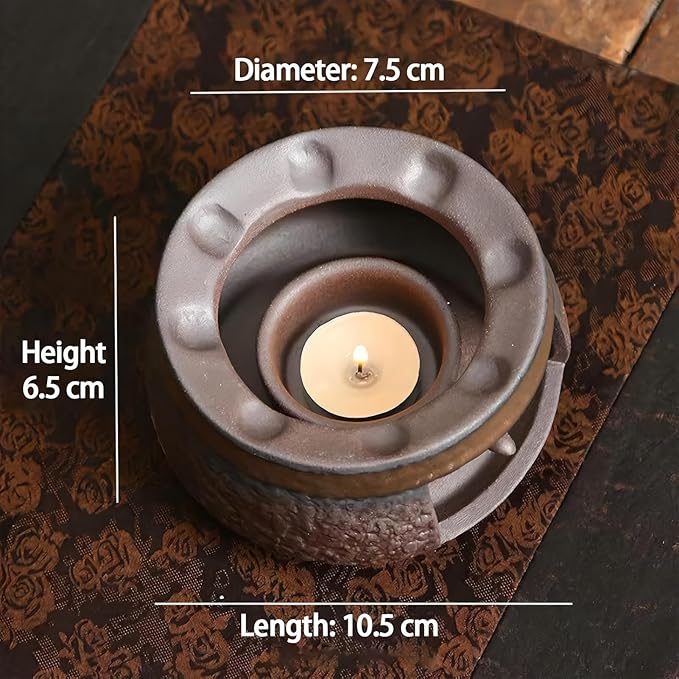 Ceramic Aromatherapy Burner, Ceramic Aromatherapy Stove Natural Oil Fragrance Diffuser, Tea Light Candle Holders Teapot Warmer, Zen Incense Burner Kit for Home Office