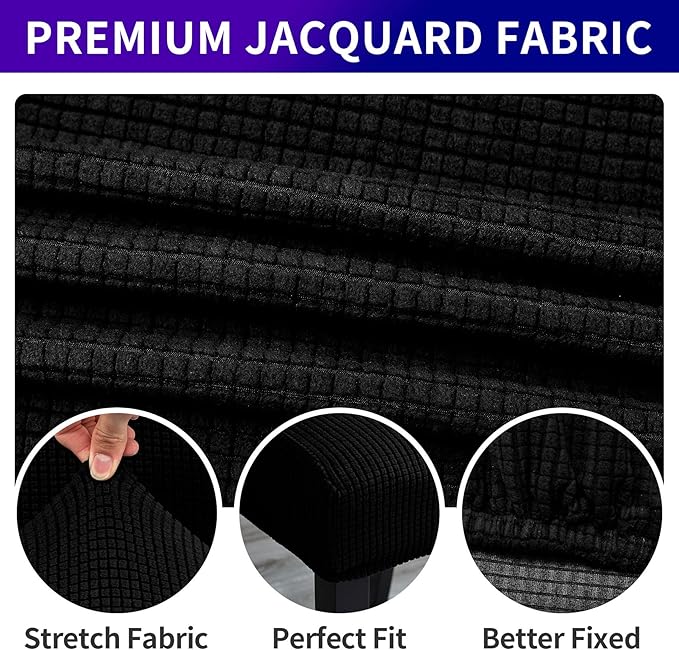 Howhic Stretch Chair Covers for Dining Room Set of 8, Removable Washable Dining Room Chair Covers, Dining Chair Slipcovers Seat Protector, Great Decor for Home and Banquet (Black, 8 Pack)