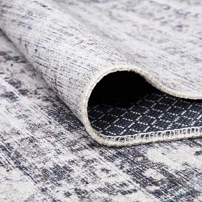 Bloom Rugs Washable Non-Slip 10x14 Rug - Gray/Charcoal/Blue Modern Abstract Area Rug for Living Room, Bedroom, Dining Room, and Kitchen - Exact Size: 10' x 14'