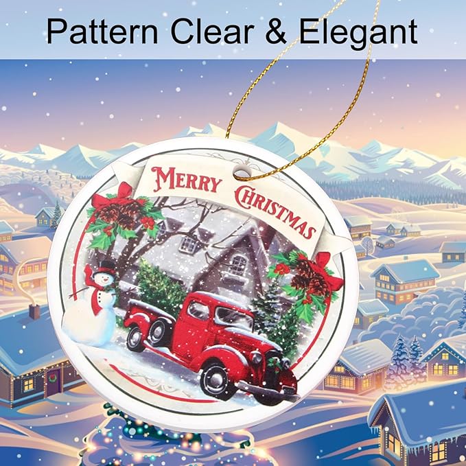 Ceramic Christmas Tree Ornaments Xmas Decorations Mini Ornament for Small Decorating Tree Cute Hanging Car Christmas Trees Decorated Farmhouse Ornaments