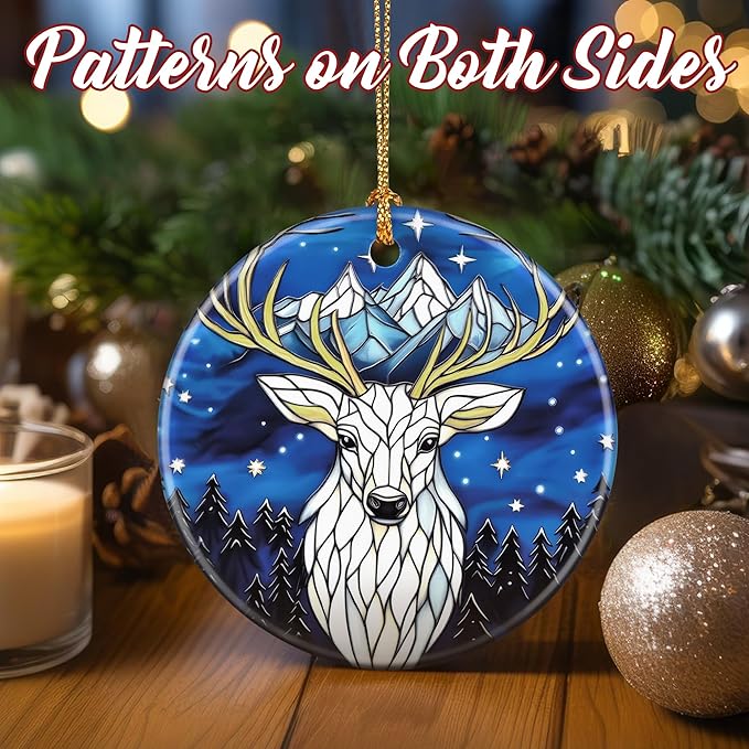 Christmas Ornaments, Dodosky 2.8in Ceramic Night Court Ornament, Xmas Decor, Christmas Tree Ornaments, Xmas Decorations for Tree, Holiday Ornament, Gift Ideas, Gifts for Women, Friend, Lover