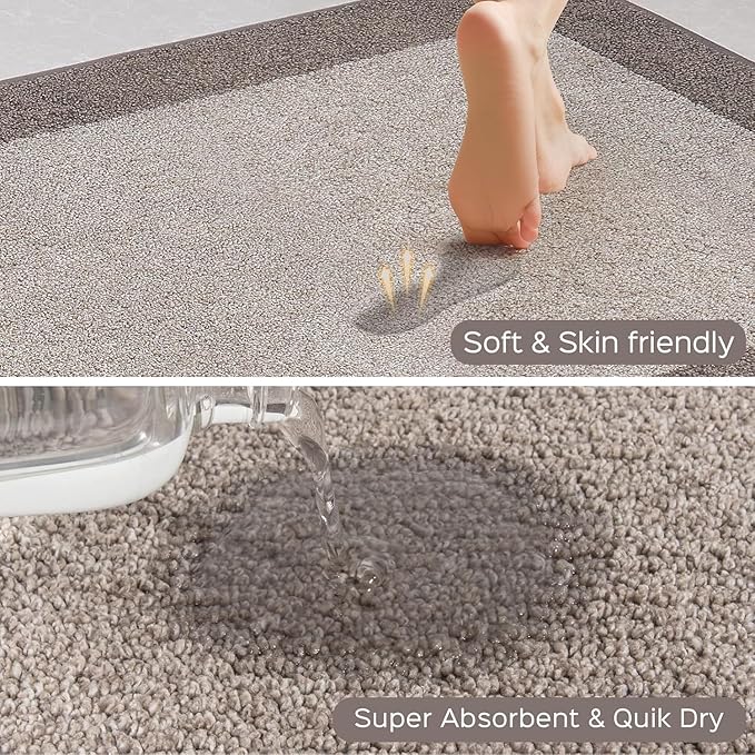Machine Washable Kitchen Rug 24" x 96", Non Slip Kitchen Mat for Floor, Absorbent Entrance Runner Rug for Bedroom, Hallway, Bathroom, Door (Roll Packing)