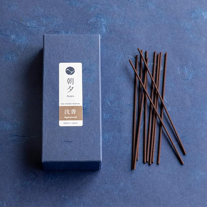 Asayu Japan Low Smoke Incense Sticks Agarwood Scent (40gr), Made in Japan Quality - Agarwood 40gr