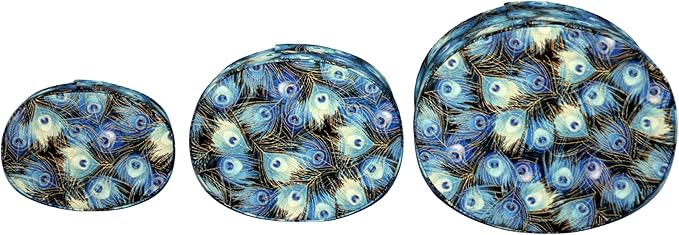 Sarah's Hat Boxes – Peacock Feathers Decorative Gift Box Set of 3 | Elegant Reusable Storage Boxes for Gifts, Keepsakes, Jewelry, or Special Items | Unique Printed Design