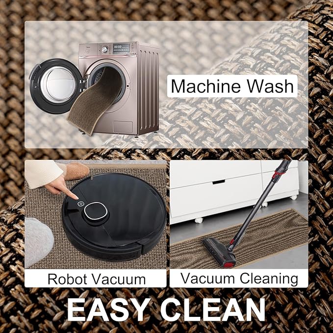 Kitchen Mat Set of 2 PCS, Cushioned Non Slip Rugs for Kitchen Floor, Absorbent Runner Comfort Standing Mats Washable for Kitchen, Office, Home,(Brown, 17.3"x47"+17.3"x71")