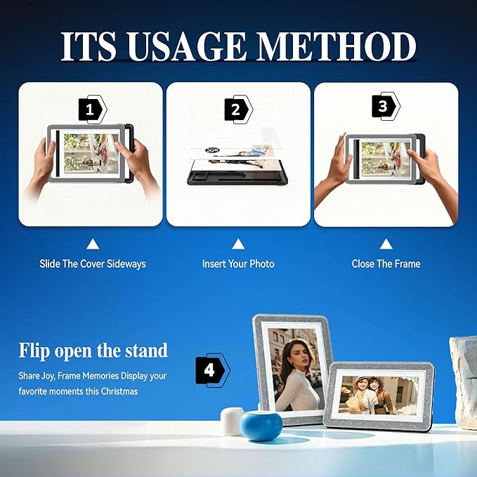 5x7 Picture Frame, Clear Acrylic Photo Frame with White Mat for 4x6 Photos, One-Piece Shatterproof Tool-Free Design, UV-Resistant Waterproof Tabletop Frame for Home Office Decor with 10-Year Warranty