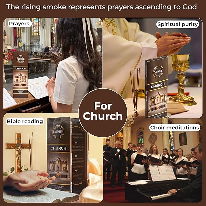 Church Incense Sticks - Bulk Pack of 100 Insence-Sticks - Made with Natural Incienso - Sacred Insense Non Toxic Spiritual Incents Incence