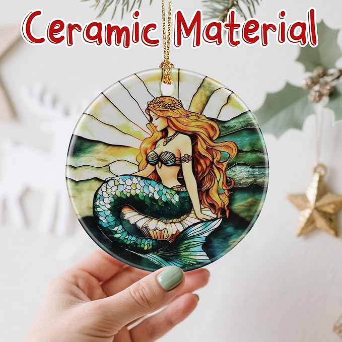 Enchanting Mermaid Christmas Ornaments: Christmas Tree Ornaments & Holiday Decor – Perfect Holiday Presents & Gift Ideas for Friends, Coworker, Family, Mermaid Lover, and Ocean Lover