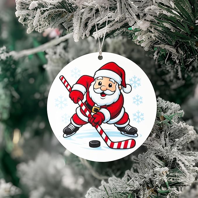 Hockey Ornaments for Christmas Tree, Hockey Ornament 2025, Santa’s Favorite Hockey Player Ornament, Funny Sports Christmas Decoration, Holiday Keepsake Gift for Hockey Lovers, Family, and Friends