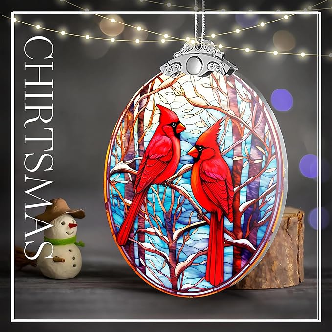 Cardinal Christmas Ornaments, Cardinal Ornament, Symbolizing Love and Memory, Elegant Holiday Keepsake Gift for Family and Friends, Memorial Tree Décor, Christmas Ornaments