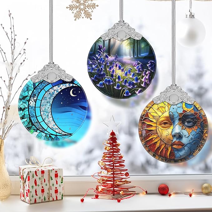 Bluebell Ornament, Christmas Ornaments, Christmas Decorations for Tree, Stained Glass Ornament, Heirloom Keepsake, Gift Exchange, Gift Ideas, Bauble Present