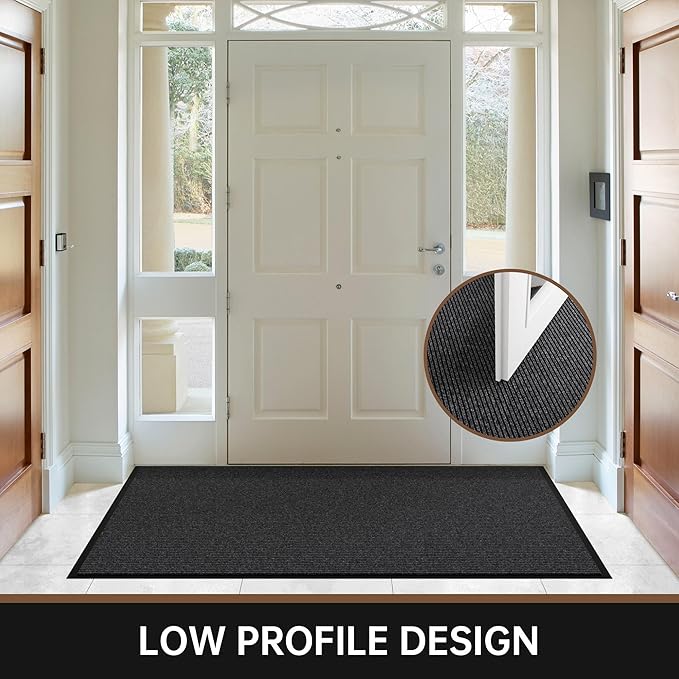 Front Door Mat, 72" x 24" Heavy Duty Indoor Outdoor Doormat, Non-Slip Welcome Mats for Entryway, Rubber Backing Low Profile Commercial Door Mats