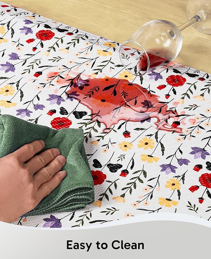Ophanie Kitchen Mats for Floor, 3/4 inch Thick, 17x28 Anti Fatigue Cushioned Mat, Kitchen Rugs, Waterproof, Comfort Ergonomic Standing Mat for Office, Home, Sink, White Flower Non-Slip Ridged Bottom