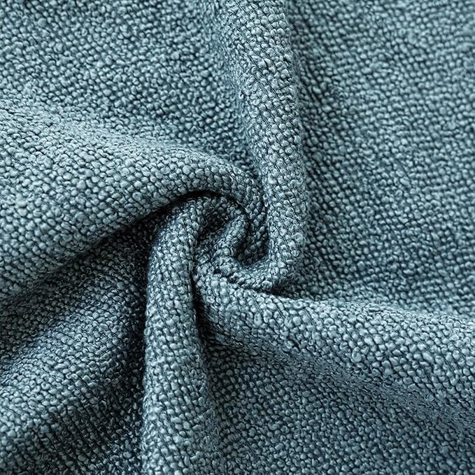 Foindtower Pack of 2, Decorative Textured Boucle Throw Pillow Covers Accent Solid Pillow Cases Cozy Soft Couch Cushion Case for Chair Sofa Bedroom Living Room Home Decor 22x22 Inch Misty Blue