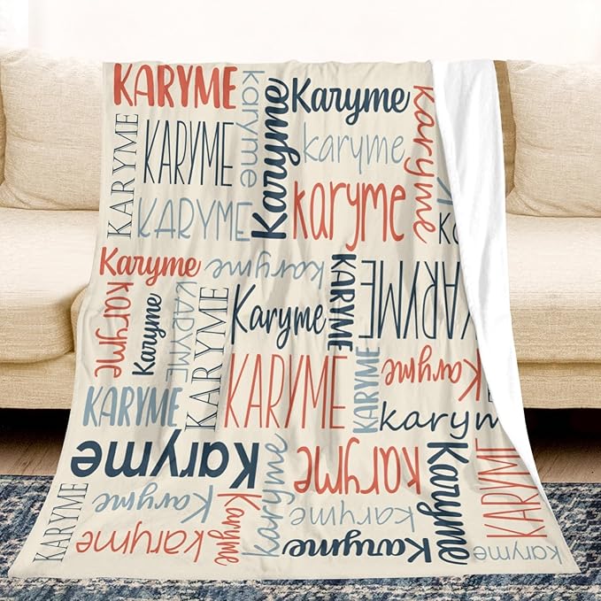 Personalized Name Blanket for Kids and Adult Customized Blanket for Boys Girls Baby Personalized Blanket and Throws Super Soft