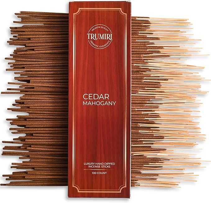 Cedar Mahogany Incense Sticks - Pack of 100 Inscents-Sticks - Inciensos Aromaticos para La Casa - Made with Natural Ingredients - Scented Insence Non Toxic Insense Incents