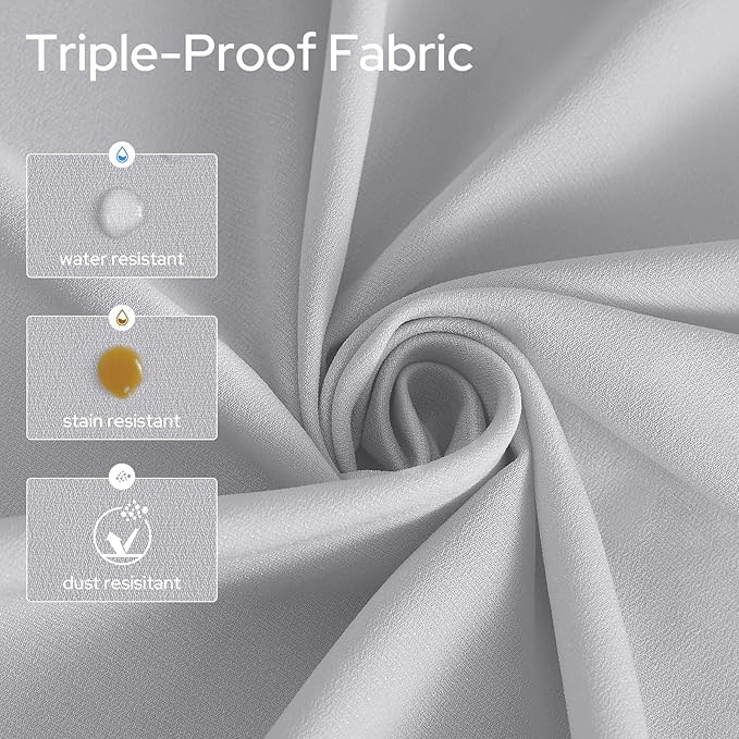 HOMEIDEAS Non-See-Through Light Grey Privacy Semi Sheer Curtains 84 Inches Long 2 Panels Set Light Filtering Curtains for Living Room Bedroom Drapes,W52xL84