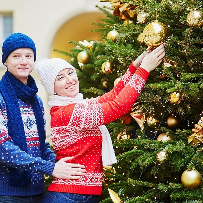24ct 2.36 Inch Christmas Balls Ornaments for Xmas Christmas Tree - Shatterproof Christmas Tree Decor Hanging Ball for Holiday Wedding Party Decoration (Gold 60mm)