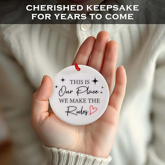 This is Our Place We Make The Rules Ornament 3 Inch, Taylor Ornament, Taylor Christmas Ornament, Tree Decor, ERAS Tour Christmas Decor, Mini Xmas Accent, Holiday Stocking Stuffer