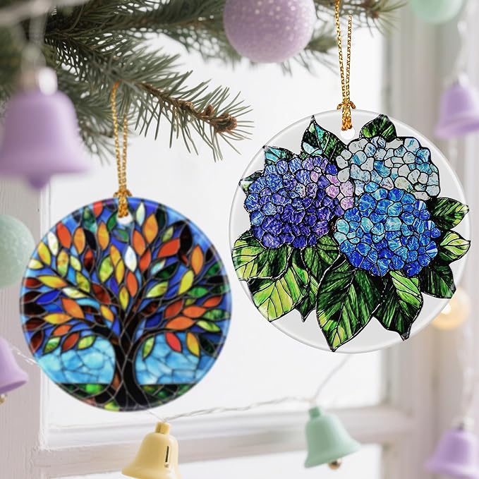 Vibrant Hydrangea Christmas Ornaments: Christmas Tree Decorations & Holiday Ornaments – Holiday Presents, Gift Ideas for Friends, Coworker, Family, Hydrangea Lover, and Flower Lover