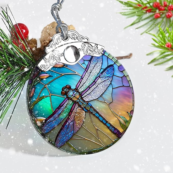 Dragonfly Christmas Ornaments - Home Decor and Tree Decorations - Gifts for Dragonfly Lovers