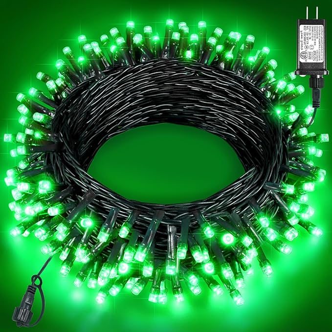 40FT 120 LED Christmas Lights Outdoor, Green Christmas String Lights with 8 Modes & Waterproof, Connectable Plug in Christmas Tree Lights for Indoor Garden Yard Party Holiday Decorations