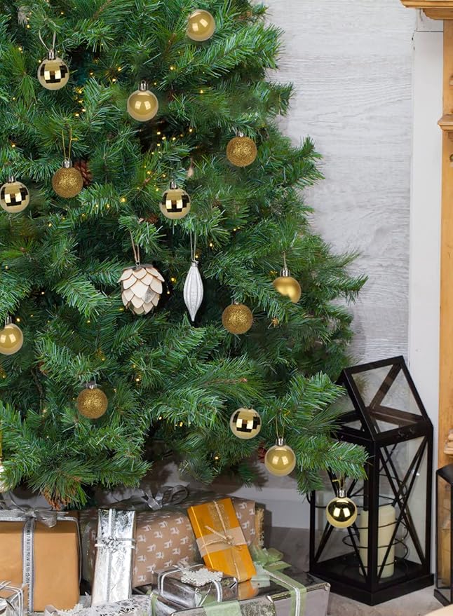 1.57" Gold Christmas Balls Ornaments 40 Pcs Shatterproof Christmas Ornaments Set Small Halloween Gold Ornament for Xmas Tree Holiday Party