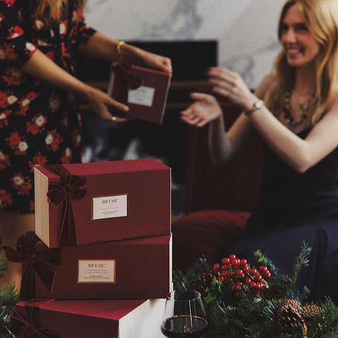 2025 Gold Holiday Diffuser | Joy - Black Plum & Cassis, Refillable, Contains Essential Oil, Sustainable Wellness, Hand Finished, Premium, Luxury Ceramic, Rattan Reeds
