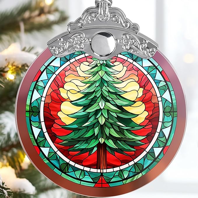 Christmas Tree Hanging Ornament - Tree Decorations & Suncatcher - Themed Gifts