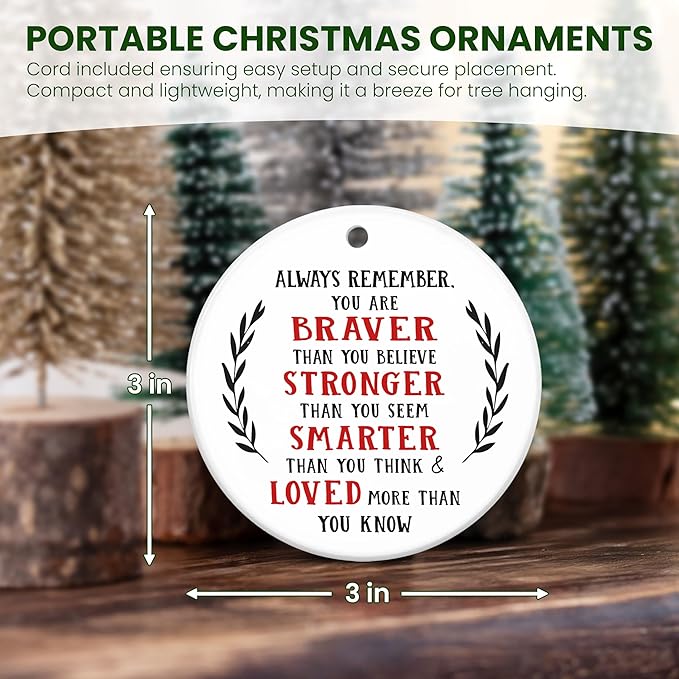 Christmas Inspirational Gifts for Women - Ceramic Christmas Ornaments 2025 for Tree Decorations - Appreciation Gifts for Coworkers Boss Lady Nurse Teachers, Stocking Stuffers for Women Men