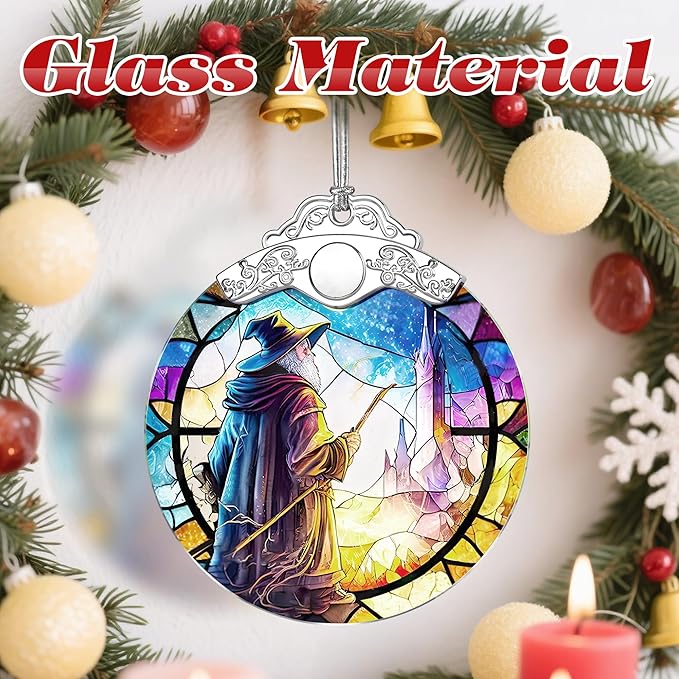 Stained Glass Ornament, Christmas Ornaments, Christmas Decorations for Tree, Holiday Decor, Holiday Party Gifts, Gift Ideas & Xmas Gift - Witch