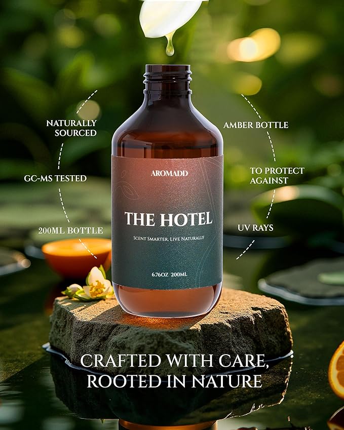 Aromadd Hotel Scents Diffuser Oil The Hotel, Luxury Essential Oils for Waterless Diffuser, Aromatherapy Hotel Diffuser Oil for Home & Office, Long-Lasting - 6.76 fl oz (200 mL)