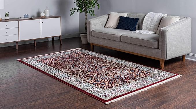 Unique Loom Narenj Collection Area Rug - Bristol (5' 1" x 8' Rectangle, Burgundy/ Beige)