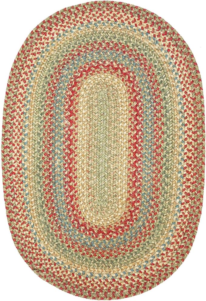 Azalea Oval Braided Rugs 20x30 - Vibrant Multicolored Rug for Kitchen & Entryways, Durable and Low Maintenance No-Shed Jute