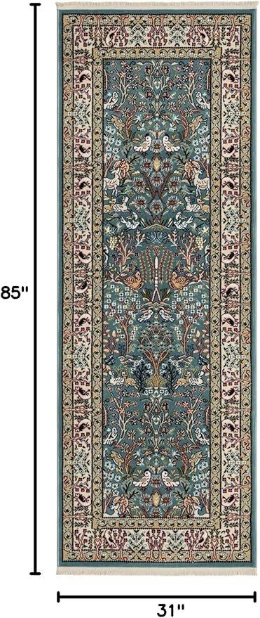 Unique Loom Narenj Collection Area Rug - Bristol (2' 7" x 7' 1" Runner, Blue/ Beige)