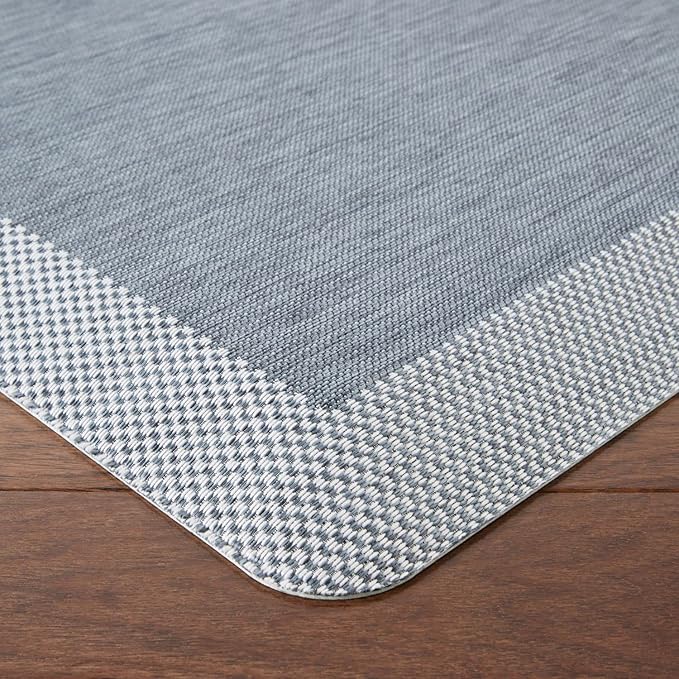 Martha Stewart Mira Modern Heathered Anti-Fatigue Air-Infused Kitchen Mat, Blue, 19.6"x39"