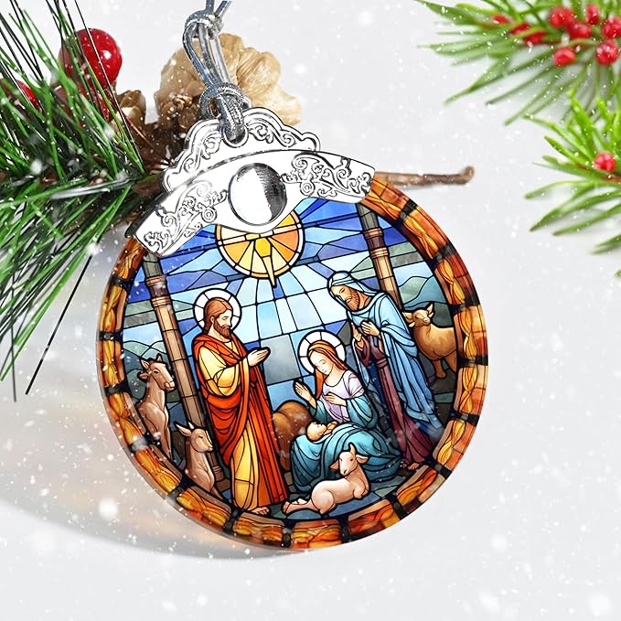 Nativity Christmas Ornaments - Nativity Ornaments for Christmas Tree - Christian & Religious Gifts - S082