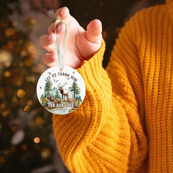 Hunting Ornaments for Christmas Tree, Hunter Ornaments for Christmas Tree - Hunting Ornament - Deer Duck Hunter Gifts for Men, Dad, Husband, Hunters - Ceramic Ornament 2025