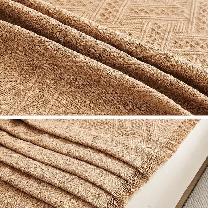 AIVIA Slipper Chair Cover Sheet Blanket, Reversible Anti Slip Throw Cushion Covers for Armless Chair Recliner Armchair Ottomans Furniture Decorations Protector Slipcover Tablecloth (Khaki, 51” x 71”)