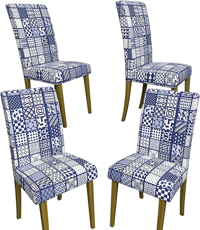 Stretch Dining Chair Covers Set of 4,Floral Print Chair Covers,Soft Removable Washable,Pet Friendly Furniture Protector,Universal Chair Slipcovers for Home, Kitchen,Ceremony Dining Room Seat