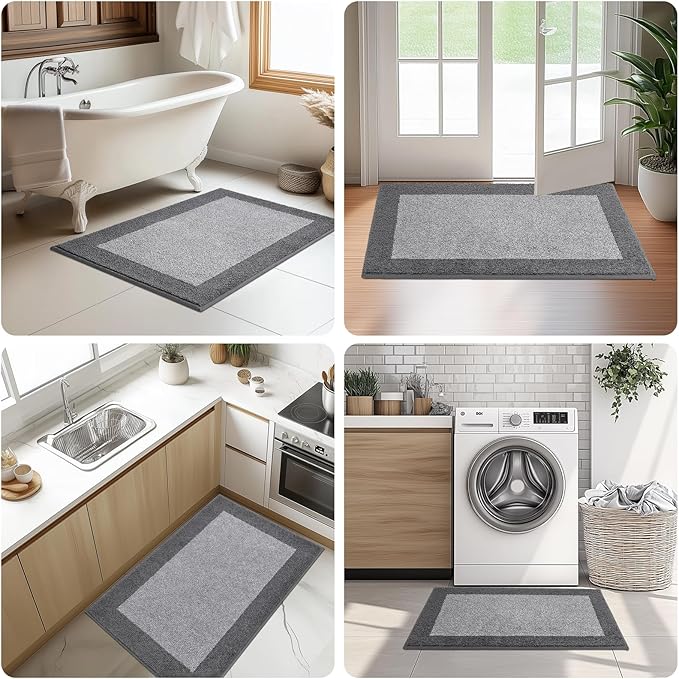 Machine Washable Kitchen Rug 24" x 36", Non Slip Kitchen Mat for Floor, Absorbent Entrance Throw Rug for Bedroom, Hallway, Bathroom, Door